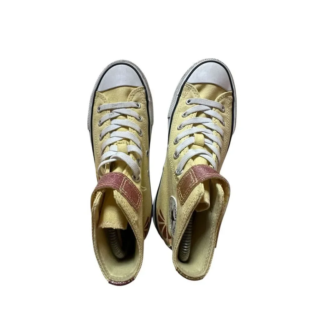 Converse Youth Yellow Citrus Print Chuck Taylor All Star High Top Sneaker Size 3